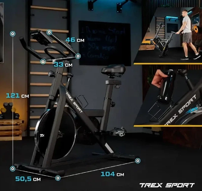 Спинбайк Trex Sport HOWL TX-640SB маховик 12 кг Черный - изображение 8