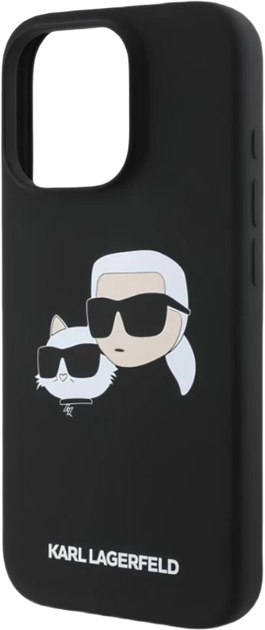 Etui Karl Lagerfeld Silicone Double Heads Print MagSafe do Apple iPhone 16 Pro Max Black (KLHMP16XSKCHPPLK) - obraz 3