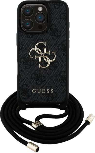 Панель Guess 4G Big Logo Cord Stap Crossbody для Apple iPhone 16 Pro Max Black (3666339434298) - зображення 2
