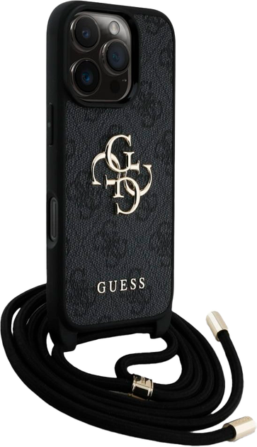 Панель Guess 4G Big Logo Cord Stap Crossbody для Apple iPhone 16 Pro Max Black (3666339434298) - зображення 3
