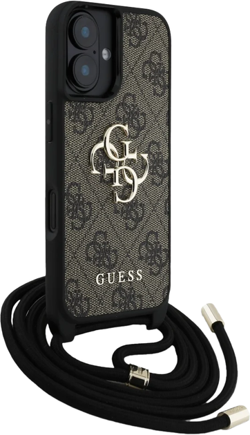 Панель Guess 4G Big Logo Cord Stap Crossbody для Apple iPhone 16 Plus Brown (3666339434427) - зображення 3