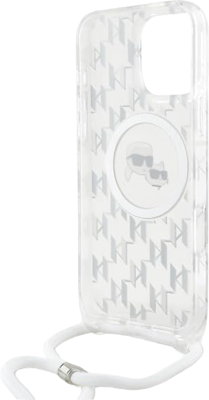 Панель Karl Lagerfeld IML Crossbody Monogram Karl & Choupette Head MagSafe для Apple iPhone 16 Pro Max Transparent (KLHMP16XHCKCKLCT) - зображення 2