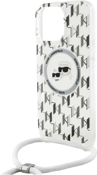 Панель Karl Lagerfeld IML Crossbody Monogram Karl & Choupette Head MagSafe для Apple iPhone 16 Pro Max Transparent (KLHMP16XHCKCKLCT) - зображення 3
