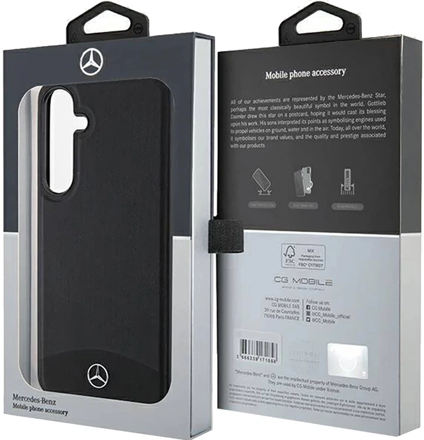 Etui plecki Mercedes Benz Textured and Plain Leather na Samsung Galaxy S24 (S921) z Magsafe Czarne (3666339241001) - obraz 8