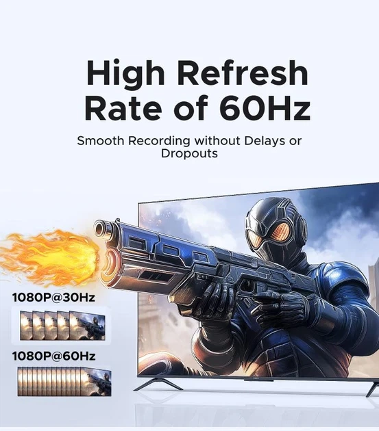 Карта видеозахвата Ugreen HDMI 4K 60Hz USB Type-C 2K 30Hz Gray (CM629) - изображение 9