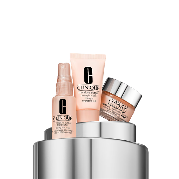 Zestaw Clinique Hydration Heroes żel-krem 100H Auto-Replenishing Hydrator 30 ml + nocna maska Moisture Surge 30 ml + mgiełka Thirsty 30 ml (192333274897) - obraz 2