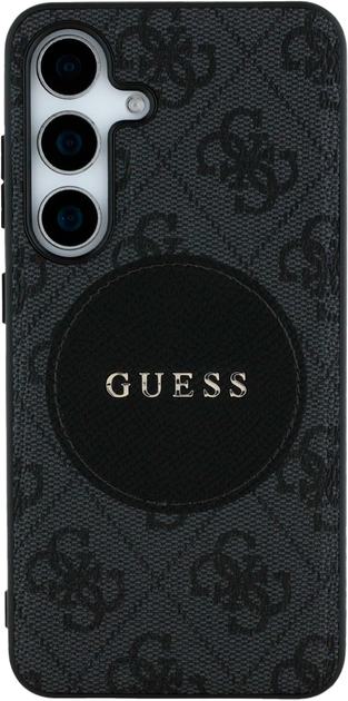 Etui Guess 4G Round Patch Classic Logo MagSafe do Samsung Galaxy S25 Black (3666339448912) - obraz 3
