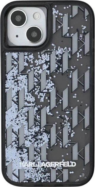 Etui plecki Karl Lagerfeld Liquide Glitter Monogram Gradient do Apple iPhone 15 Black (3666339256142) - obraz 3