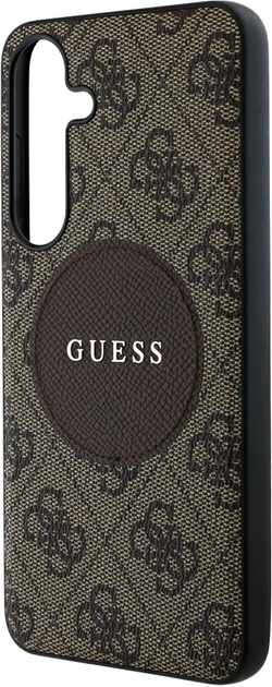 Etui Guess 4G Round Patch Classic Logo MagSafe do Samsung Galaxy S25 Brown (3666339448943) - obraz 6