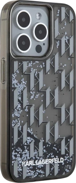 Etui plecki Karl Lagerfeld Liquide Glitter Monogram Gradient do Apple iPhone 15 Pro Max Black (3666339256173) - obraz 4