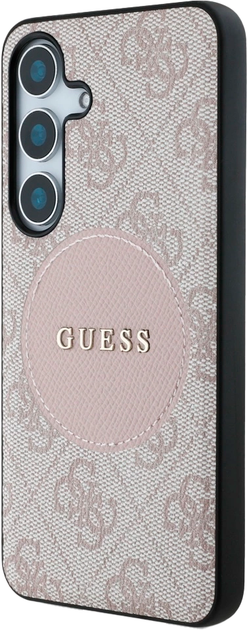 Etui Guess 4G Round Patch Classic Logo MagSafe do Samsung Galaxy S25 Pink (3666339448998) - obraz 2