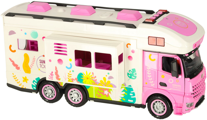 Zdalnie sterowany kamper KIK z dźwiękiem, światłem i akcesoriami Różowy (5903039767584) - obraz 5