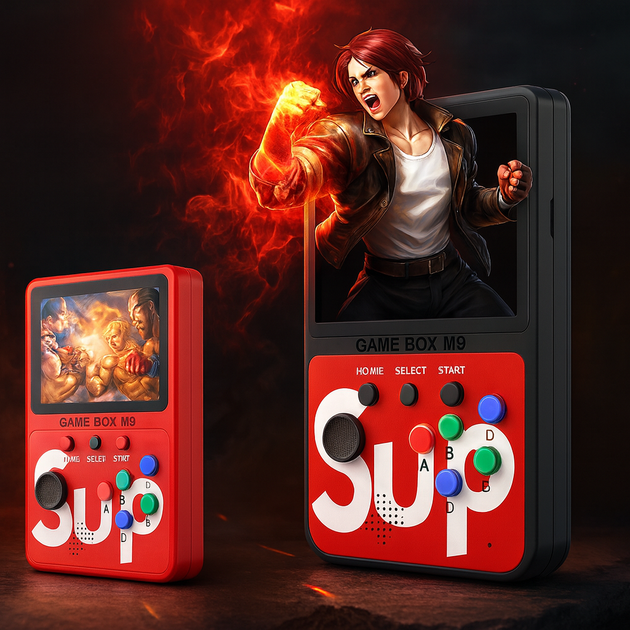 Портативная детская игровая приставка 900 в 1 SUP M9 портативная игровая консоль с джойстиком - изображение 4