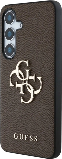 Панель Guess Grained Big 4G Logo Small Classic для Samsung Galaxy S25 Brown (3666339449179) - зображення 2