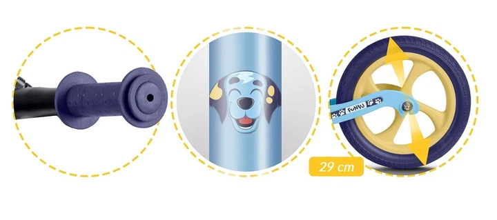 Rowerek biegowy dla dzieci Ricokids FUNNU 12" Pies Niebieski (5903890629656) - obraz 6