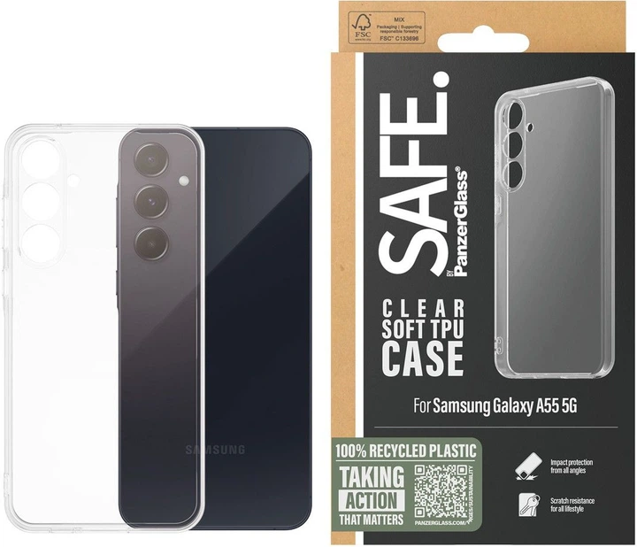 Панель PanzerGlass SAFE. для Samsung Galaxy A55 Transparent (SAFE95691) - зображення 3