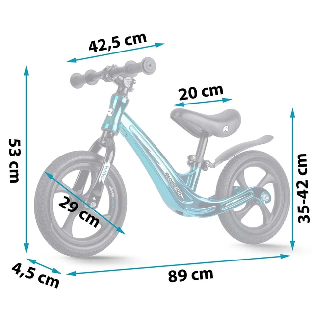 Rowerek biegowy dla dzieci Ricokids FUNNU 12" Niebieski (5903890629663) - obraz 7