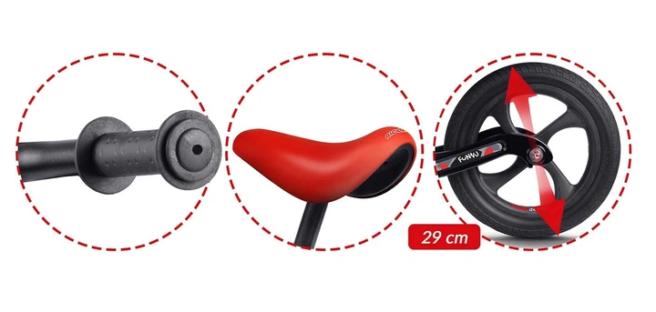 Rowerek biegowy dla dzieci Ricokids FUNNU 12" Czerwony (5903890629618) - obraz 5
