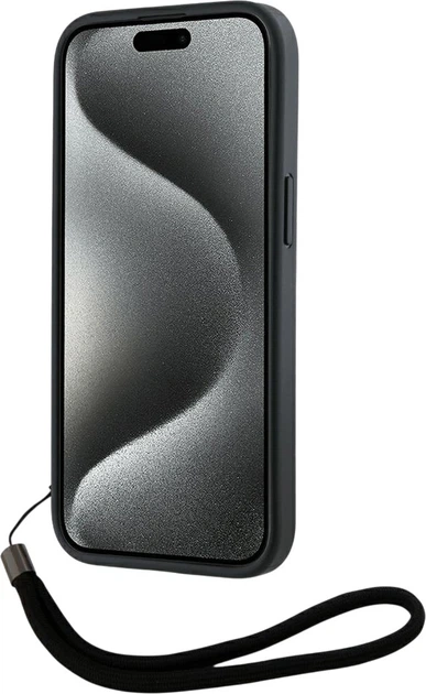 Панель Karl Lagerfeld Saffiano Athleisure Stripes Cord для Apple iPhone 15 Pro Max Black/Pink (3666339254773) - зображення 4