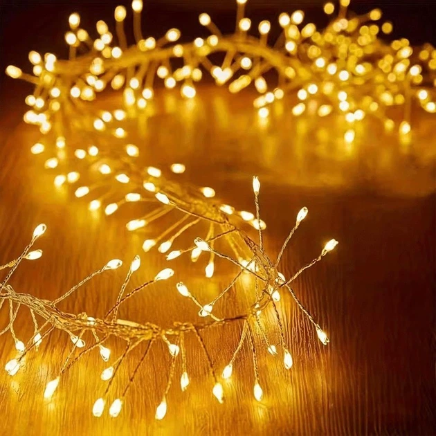 Светодиодная гирлянда мишура "Роса", 3 м, 150 LED, от USB, Теплый белый - изображение 7