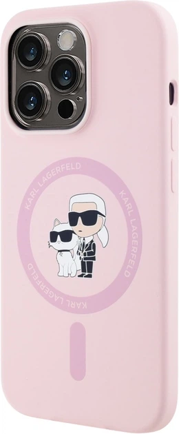 Панель Karl Lagerfeld Silicone Karl&Choupette MagSafe для Apple iPhone 14 Pro Pink (3666339254445) - зображення 2