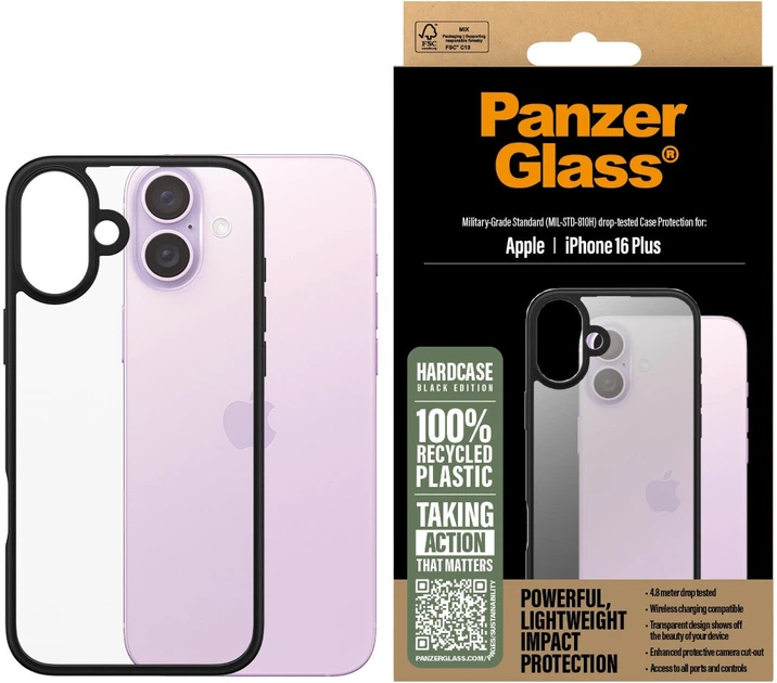 Панель PanzerGlass HardCase для Apple iPhone 16 Plus Transparent/Black (5715685003202) - зображення 3