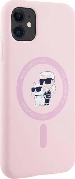 Etui plecki Karl Lagerfeld Silicone Karl&Choupette MagSafe do Apple iPhone 11 Pink (3666339254360) - obraz 4