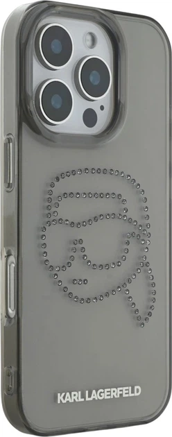 Панель Karl Lagerfeld IML Rhinestones Karl Head для Apple iPhone 16 Pro Grey (3666339352189) - зображення 4