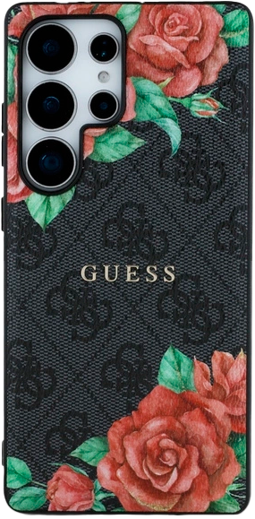 Etui Guess 4G Flowers Print Metal Classic Logo MagSafe do Samsung Galaxy S25 Ultra Black (3666339449278) - obraz 3