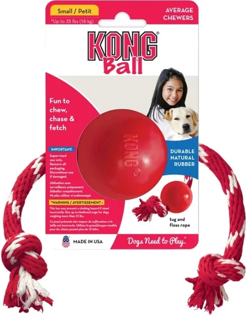 Іграшка для собак Kong Ball з мотузкою S (35585181202) - зображення 1