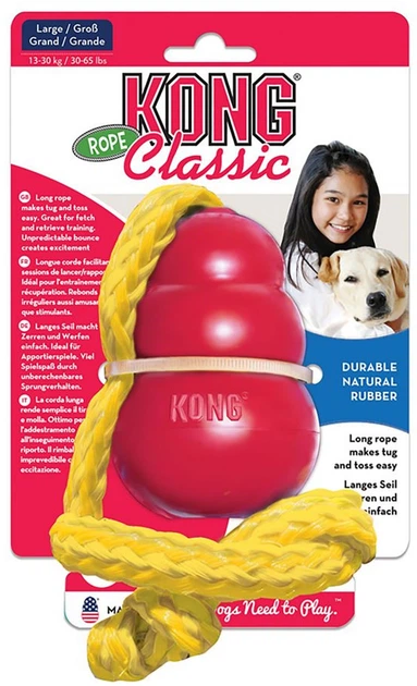 Zabawka dla psów Kong Classic W/Rope L (35585356068) - obraz 1