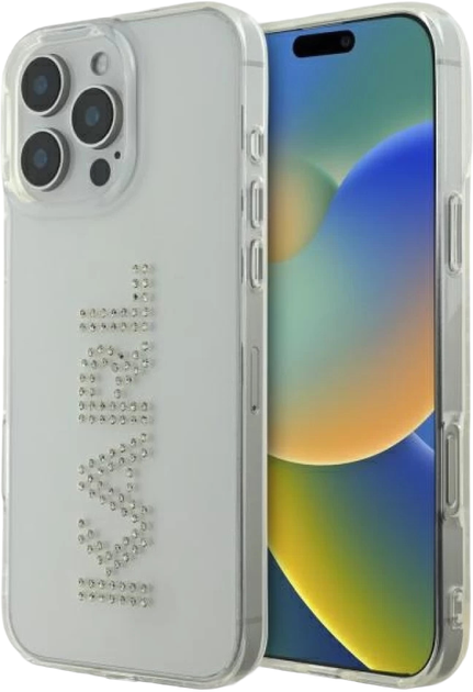 Панель Karl Lagerfeld IML Rhinestones Logo для Apple iPhone 16 Pro Max Transparent (KLHCP16XHKLSTDCT) - зображення 1