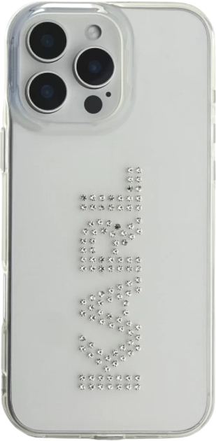 Панель Karl Lagerfeld IML Rhinestones Logo для Apple iPhone 16 Pro Max Transparent (KLHCP16XHKLSTDCT) - зображення 3