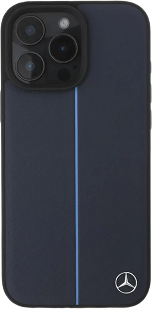 Панель Mercedes MB Blue Line Leather MagSafe для Apple iPhone 16 Pro Max Navy (MEHMP16X23RURBV) - зображення 3
