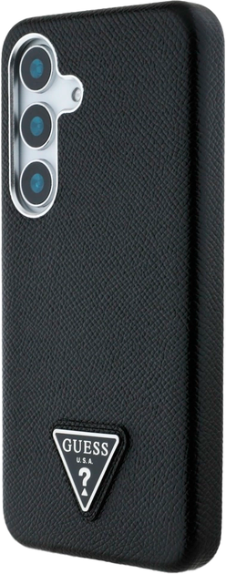 Панель Guess Grained Triangle Logo MagSafe для Samsung Galaxy S25 Black (3666339449308) - зображення 2