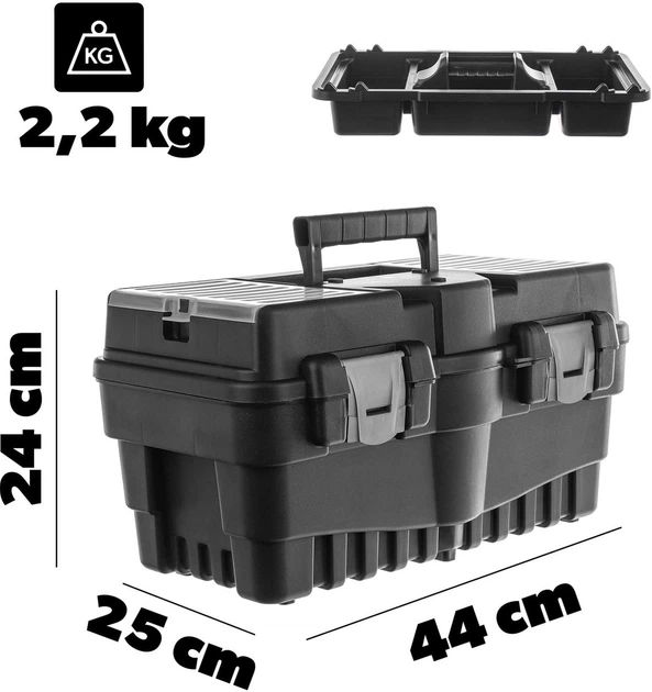 Skrzynka na narzędzia Kadax K11188 44 x 25 x 24 cm (5906638308769) - obraz 8