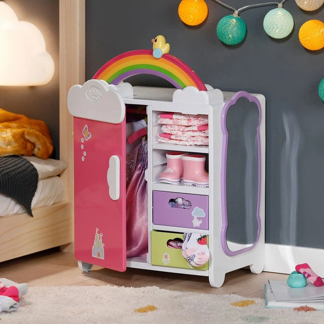 Szafa dla lalek Zapf Creation Baby Born Rainbow Wardrobe z akcesoriami 836040 (4001167836040) (955555914458680) - Outlet - obraz 6