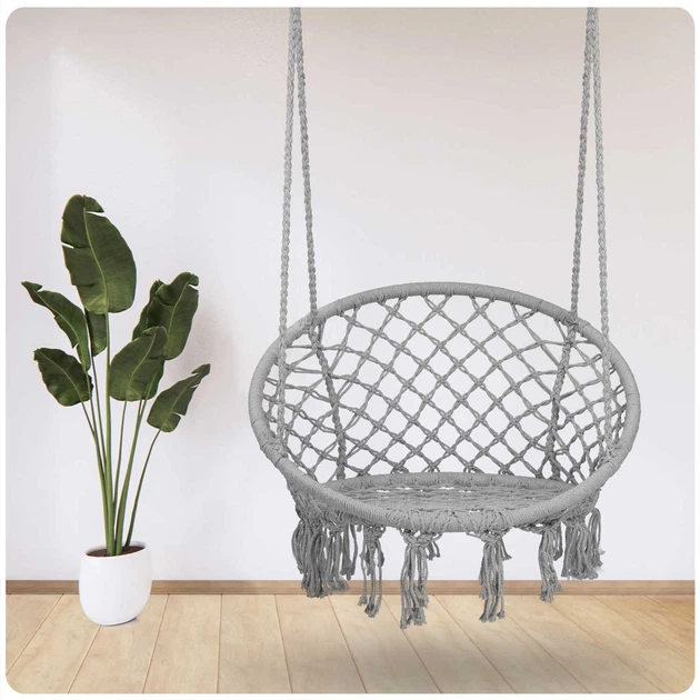 Підвісна гойдалка-крісло Sofotel Boho садова сіра (290002) (955555913857361) - Уцінка - зображення 8