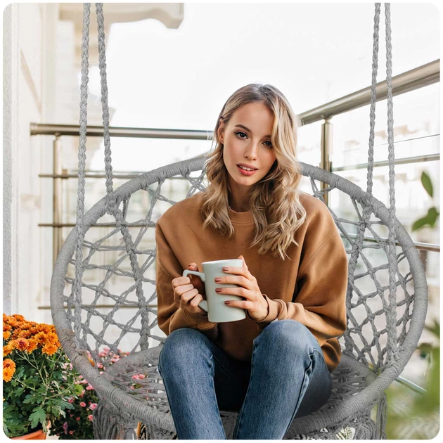 Fotel wiszący Sofotel Boho huśtawka ogrodowa szary (290002) (955555914039787) - Outlet - obraz 6