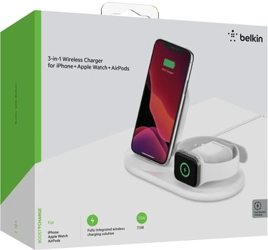 Podstawka bezprzewodowa Belkin do Apple Watch 3 w 1 (WIZ001VFWH) (955555907303042) - Outlet - obraz 6