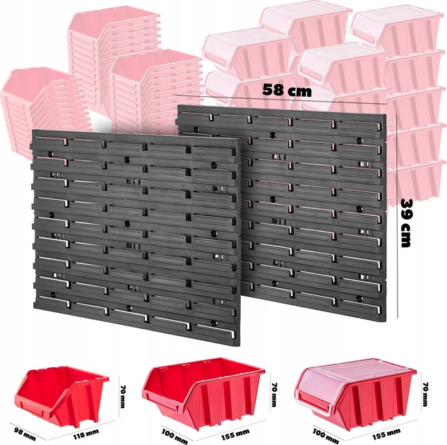 Tablica narzędziowa Kadax K7713 ścianka warsztatowa 116 x 39 cm 50 elementów (5903699468654) - obraz 3