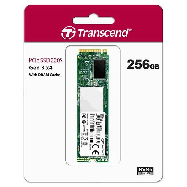 Накопитель SSD Transcend m.2 NVMe 256Gb 220S 240 250 (TS256GMTE220S) - Фото 2 Накопитель SSD Transcend m.2 NVMe 256Gb 220S 240 250 (TS256GMTE220S) - изображение 2