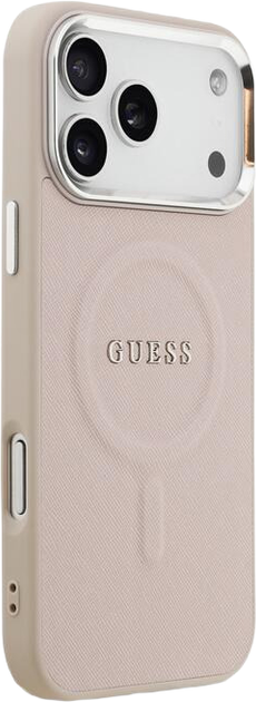Etui Guess Classic Logo Silicone MagSafe do Apple iPhone 17 Pro Pink (GUHMP17LPSAREGSP) - obraz 2