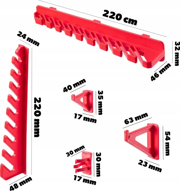 Tablica narzędziowa Kadax K7714 ścianka warsztatowa 116 x 39 cm 46 elementów (5903699468661) - obraz 7