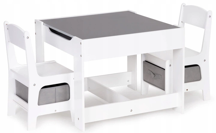 Дерев'яні меблі для дітей EcoToys ZCF-01A набір стіл із дошкою + 2 стільці (5903769976799) - зображення 2