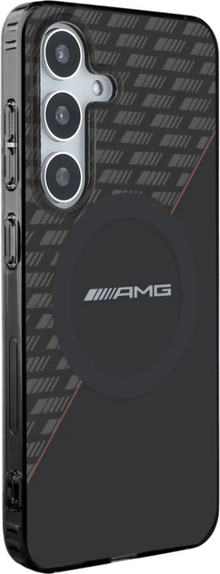 Etui plecki AMG Double Layer Rhombs MagSafe do Samsung Galaxy S25 Black/Red (3666339421816) - obraz 4