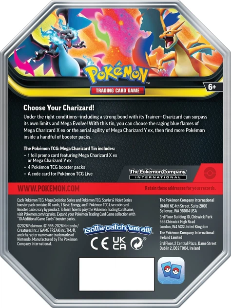Zestaw kart Pokemon Pokemon TCG: 2026 Spring Tin - Mega Charizard Y ex (196214130913) - obraz 4