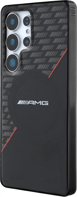 Etui plecki AMG Double Layer Rhombs MagSafe do Samsung Galaxy S25 Ultra Black/Red (3666339421830) - obraz 2