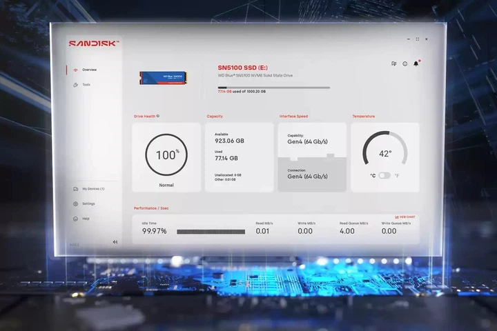 Диск SSD Western Digital Blue SN5100 500 GB M.2 2280 NVMe PCIe 4.0 x4 QLC 3D NAND (619659222857) - зображення 2
