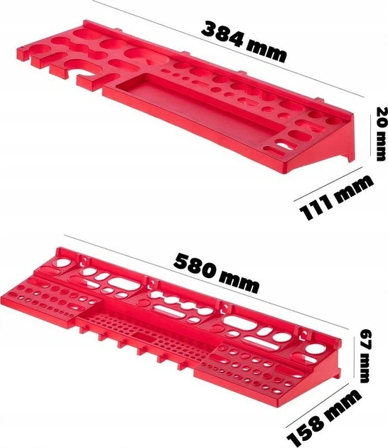 Tablica narzędziowa Kadax K7661 ścianka warsztatowa 116 x 78 cm 61 elementów (5903699468135) - obraz 9